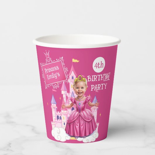 Custom Pink Castle und Princess Pappbecher (Vorderseite)