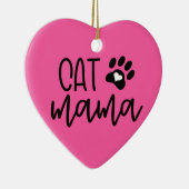 Custom Pink Cat Mama Cat Mama Heart geformt Keramik Ornament (Rechts)