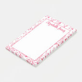 Custom Pink Chinoiserie, Grandmillenial Pagode Post-it Klebezettel (angewinkelt)