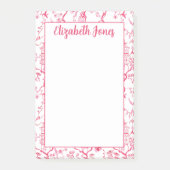Custom Pink Chinoiserie, Grandmillenial Pagode Post-it Klebezettel (Vorderseite)