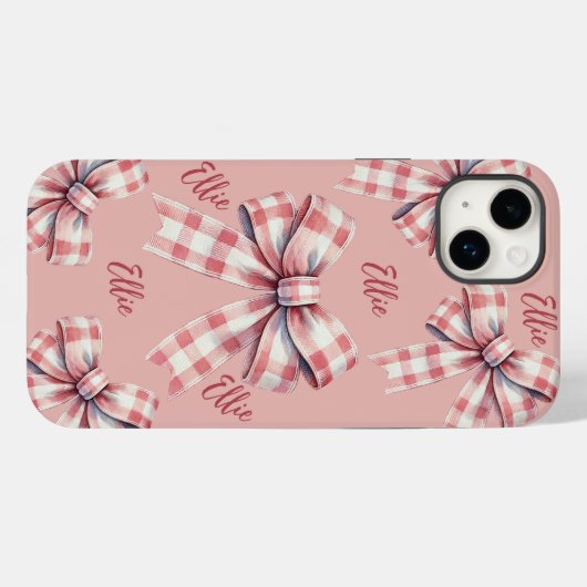 Custom Pink Coquette Bow Handy Case für sie (Rückseite (Horizontal))