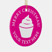 Custom pink cupcake Weihnachtsbaumschmuck Keramik Ornament (Rechts)