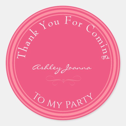 Custom Pink Danke Aufkleber (Vorderseite)