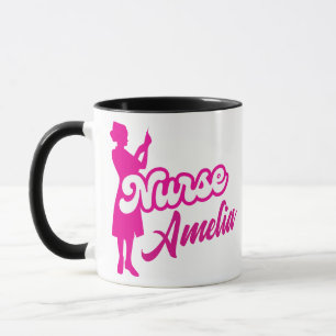 Custom Pink Doll Nurse Girly Tasse