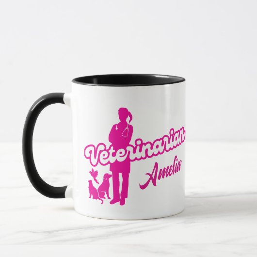 Custom Pink Doll Veterinary Girl Tasse (Links)