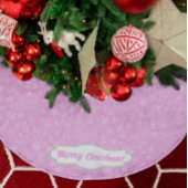 Custom Pink Doodle Weihnachts-Schlitten-Muster Polyester Weihnachtsbaumdecke