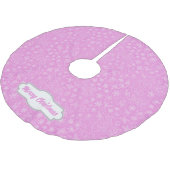 Custom Pink Doodle Weihnachts-Schlitten-Muster Polyester Weihnachtsbaumdecke (Schrägansicht)