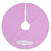 Custom Pink Doodle Weihnachts-Schlitten-Muster Polyester Weihnachtsbaumdecke (Vorderseite)