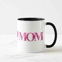 Custom Pink Elegant Blumenherz LIEBE Typografie Tasse