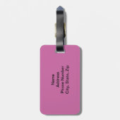 Custom Pink Fantasy Floral Luggage Tag Gepäckanhänger (Rückseite vertikal)