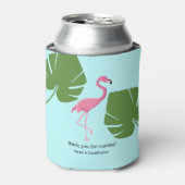 Custom Pink Flamingo Tropical Hochzeit in Urlaubso Dosenkühler (Kanne Vorderseite)