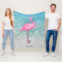 Custom Pink Flamingo Tropical Sandy Beach Modern