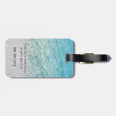 Custom Pink Flamingo Tropical Sandy Beach Modern Gepäckanhänger (Rückseite horizontal)