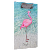 Custom Pink Flamingo Tropical Sandy Beach Modern Klemmbrett (Rechts)