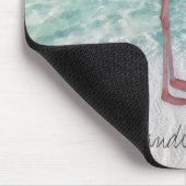 Custom Pink Flamingo Tropical Sandy Beach Modern Mousepad (Ecke)