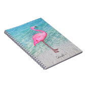 Custom Pink Flamingo Tropical Sandy Beach Modern Notizblock (Rechte Seite)