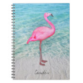 Custom Pink Flamingo Tropical Sandy Beach Modern Notizblock (Vorderseite)