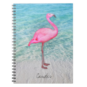 Custom Pink Flamingo Tropical Sandy Beach Modern Notizblock