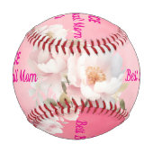 Custom Pink Floral Baseball Mama (Vorderseite)