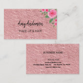 Custom Pink Floral Business Card Visitenkarte (Vorne/Hinten)