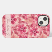 Custom Pink Floral Coquette iPhone Hülle (Rückseite (Horizontal))