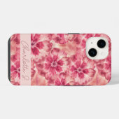 Custom Pink Floral Coquette iPhone Hülle (Rückseite (Horizontal))