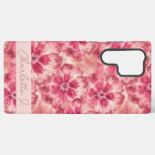 Custom Pink Floral Coquette Samsung Galaxy Hülle (Rückseite (Horizontal))