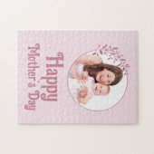 Custom Pink Floral Foto Collage Muttertag Puzzle (Horizontal)