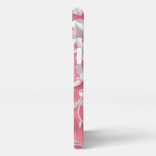 Custom Pink Floral iPhone Case| Niedlich| Rosa und Hülle (Linke Seite)