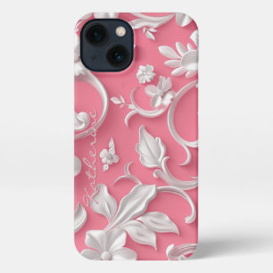 Custom Pink Floral iPhone Case  Niedlich  Rosa und 13 Hülle
