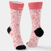 Custom Pink Floral Socken (Gewinkelt)