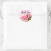 Custom Pink Floral Vielen Dank für Ihr Hochzeitsau Runder Aufkleber (Tasche)