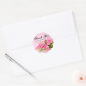 Custom Pink Floral Vielen Dank für Ihr Hochzeitsau Runder Aufkleber (Umschlag)
