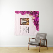 Custom Pink Floral Wedding Anniversary Tapestes Wandteppich (Beispiel (Horizontal))