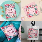 Custom Pink florales Herz I Liebe You Mthers Day Tragetasche