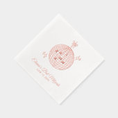 Custom Pink Foil Disco Ball Bat Mitzvah Napkins Servietten Mit Folie (Rechts)