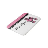 Custom Pink Französisch Poodle Badematte Badezimme (Schrägansicht)