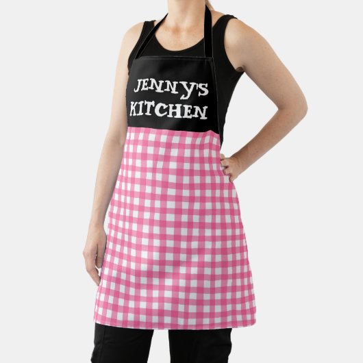 CUSTOM PINK GINGHAM KITCHEN APRON SCHÜRZE (InSitu)
