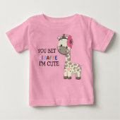 Custom Pink Girl Giraffe Baby T - Shirt (Vorderseite)
