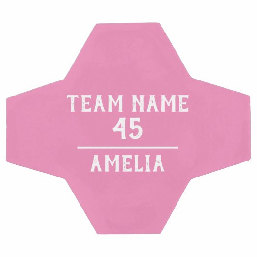 Custom Pink Girl Soccer Ball mit Teamname Nummer (Flach)