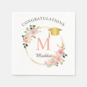 Custom Pink Girls Graduation Party Serviette (Vorderseite)