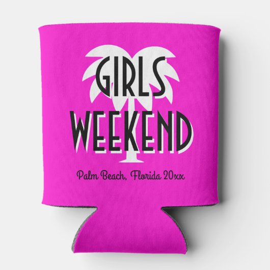 Custom pink Girl's Weekend Getränkehalter Dosenkühler (Rückseite)