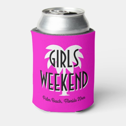 Custom pink Girl's Weekend Getränkehalter Dosenkühler (Kanne Rückseite)