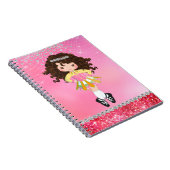 Custom Pink Glam Irish Dance Brünett Girl Notizblock (Rechte Seite)