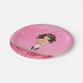 Custom Pink Glam Irish Dance Brünett Girl Pappteller (Schrägansicht)