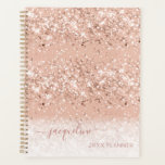 Custom Pink Glitzer Girl Monogram Name Planner Planer<br><div class="desc">Du weißt, dass du Liebe hast zu funkeln. Dasselbe gilt für Ihren Planer! Verlass keinen Bereich Ihres Büros oder Ihrer Schule, der nicht mit unserem Custom Pink Glitzer Girly Monogram Name Planner geschmückt ist. Dieser Planer zeichnet sich durch funkelnd Rosa Rosa Rosa Gold Glitzer Wellen mit Ihrem Namen in einer...</div>
