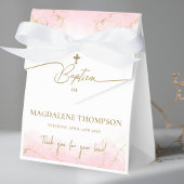 Custom Pink Gold Cross Danke Girl Baptisse Geschenkschachtel
