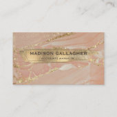 Custom Pink Gold Marmor Glitzer Chic Beruflich Visitenkarte (Vorderseite)