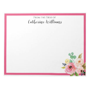 Custom Pink Gold Pastell Boho Floral Bouquet Penpa Notizblock