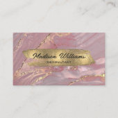 Custom Pink Gold White Glitzer Beruflich Visitenkarte (Vorderseite)